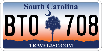 SC license plate BTO708