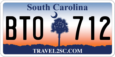 SC license plate BTO712