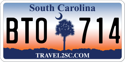 SC license plate BTO714