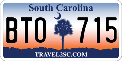 SC license plate BTO715