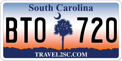 SC license plate BTO720