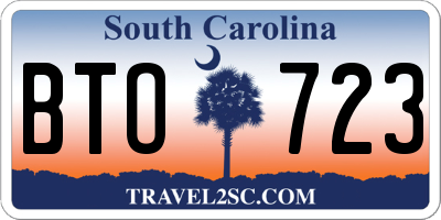 SC license plate BTO723