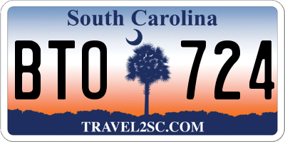 SC license plate BTO724