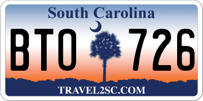 SC license plate BTO726