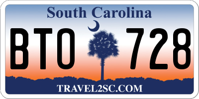 SC license plate BTO728
