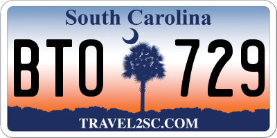 SC license plate BTO729