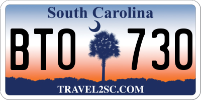 SC license plate BTO730