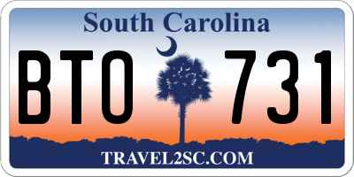 SC license plate BTO731