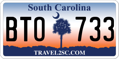 SC license plate BTO733