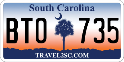 SC license plate BTO735