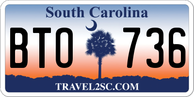 SC license plate BTO736