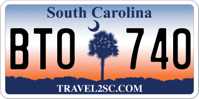 SC license plate BTO740