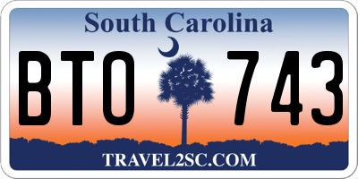 SC license plate BTO743