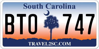 SC license plate BTO747
