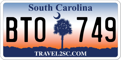 SC license plate BTO749