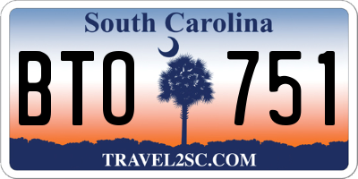 SC license plate BTO751