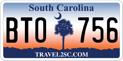 SC license plate BTO756