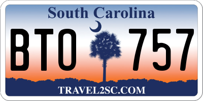 SC license plate BTO757