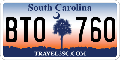 SC license plate BTO760