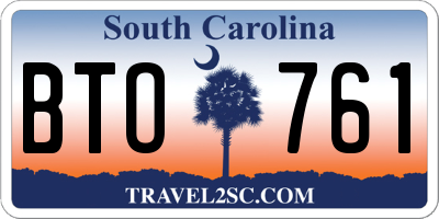 SC license plate BTO761