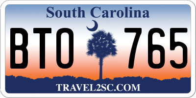 SC license plate BTO765