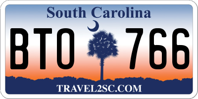 SC license plate BTO766