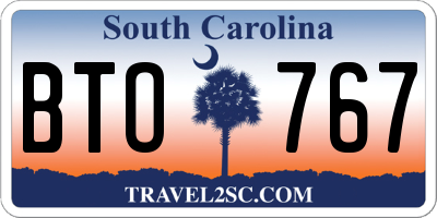 SC license plate BTO767