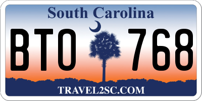 SC license plate BTO768