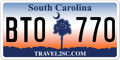 SC license plate BTO770