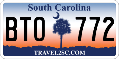 SC license plate BTO772