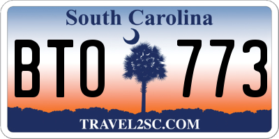 SC license plate BTO773