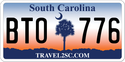 SC license plate BTO776