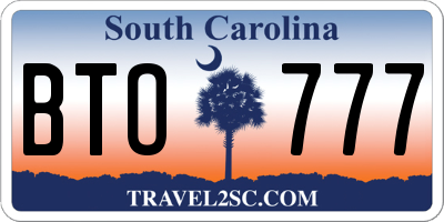 SC license plate BTO777