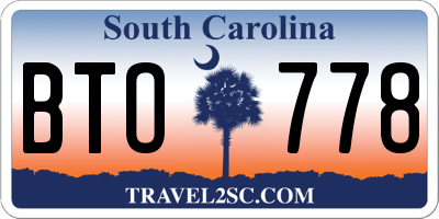 SC license plate BTO778