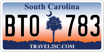SC license plate BTO783
