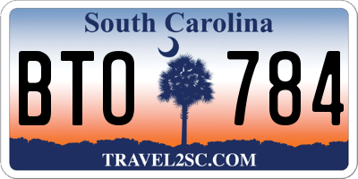 SC license plate BTO784