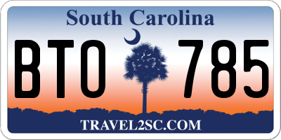 SC license plate BTO785