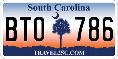 SC license plate BTO786