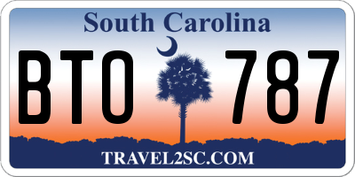 SC license plate BTO787