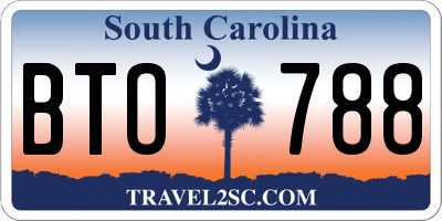SC license plate BTO788
