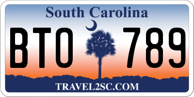 SC license plate BTO789