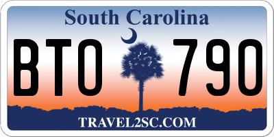 SC license plate BTO790