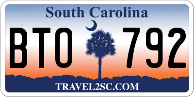 SC license plate BTO792
