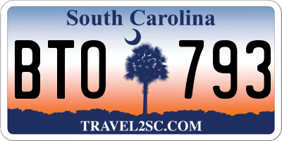 SC license plate BTO793