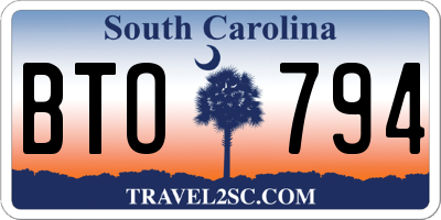 SC license plate BTO794