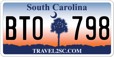 SC license plate BTO798