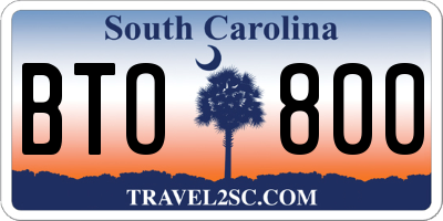 SC license plate BTO800
