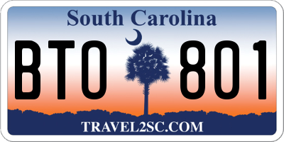 SC license plate BTO801