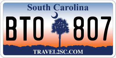 SC license plate BTO807