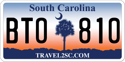 SC license plate BTO810